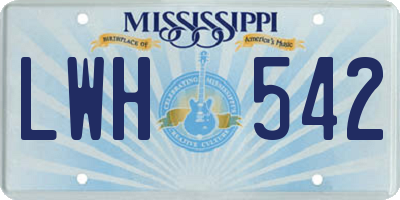 MS license plate LWH542