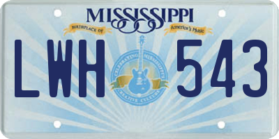 MS license plate LWH543