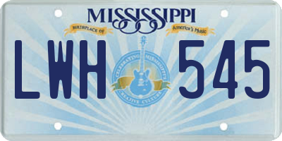 MS license plate LWH545