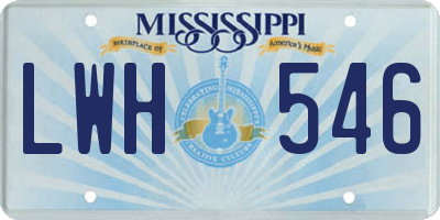MS license plate LWH546