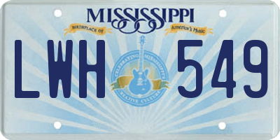 MS license plate LWH549