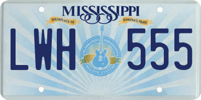 MS license plate LWH555