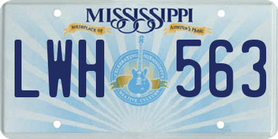 MS license plate LWH563