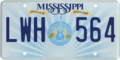 MS license plate LWH564