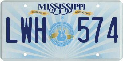 MS license plate LWH574