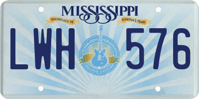 MS license plate LWH576