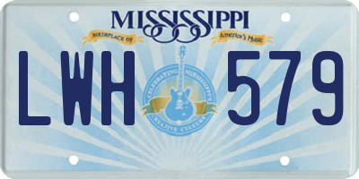 MS license plate LWH579