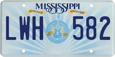 MS license plate LWH582
