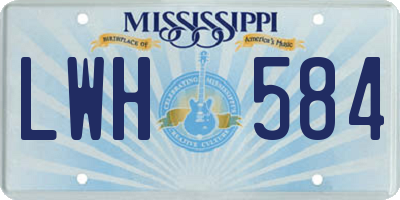 MS license plate LWH584