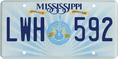 MS license plate LWH592