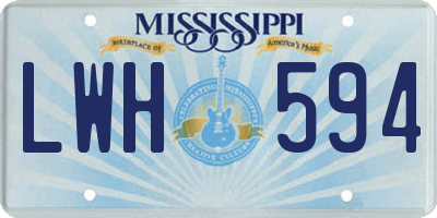 MS license plate LWH594
