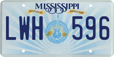 MS license plate LWH596