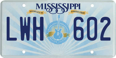 MS license plate LWH602