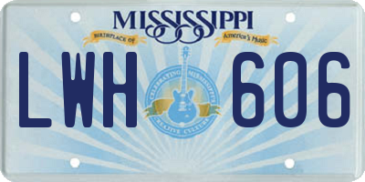 MS license plate LWH606