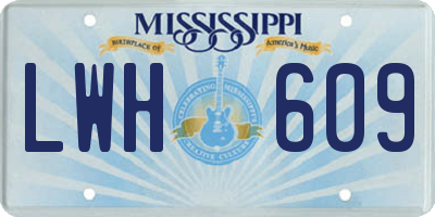 MS license plate LWH609