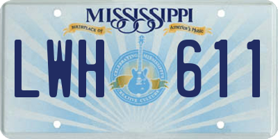 MS license plate LWH611