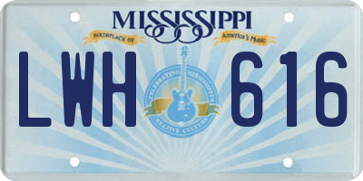 MS license plate LWH616