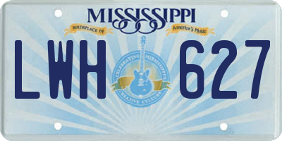 MS license plate LWH627