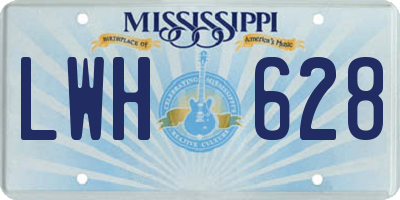 MS license plate LWH628