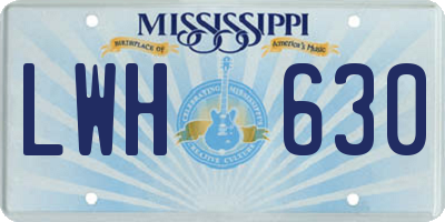MS license plate LWH630