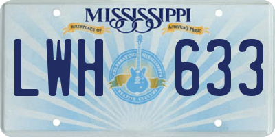MS license plate LWH633