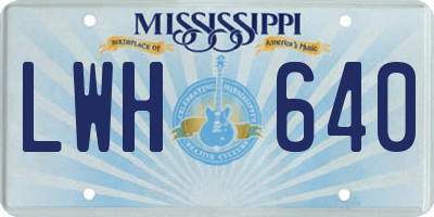 MS license plate LWH640