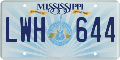 MS license plate LWH644