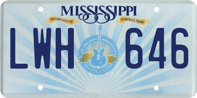 MS license plate LWH646