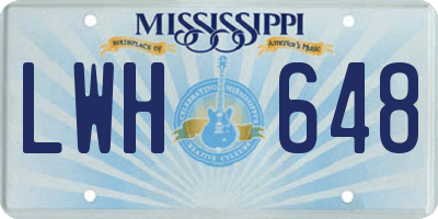 MS license plate LWH648