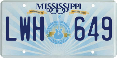 MS license plate LWH649
