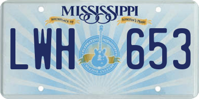 MS license plate LWH653