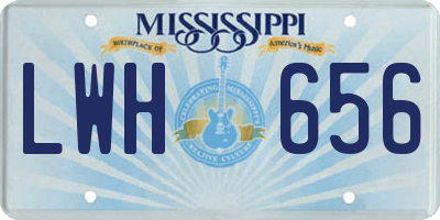 MS license plate LWH656