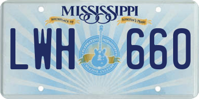 MS license plate LWH660