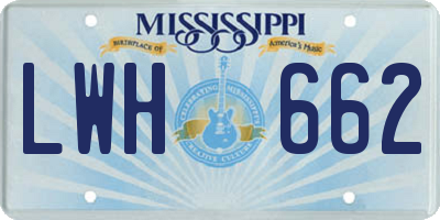 MS license plate LWH662