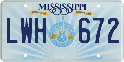 MS license plate LWH672