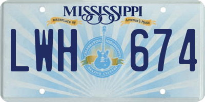 MS license plate LWH674