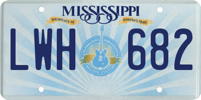 MS license plate LWH682