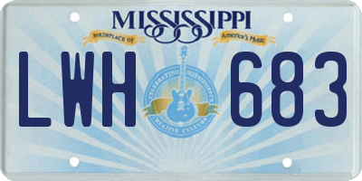 MS license plate LWH683