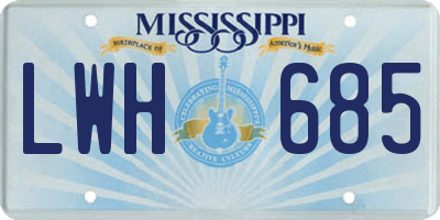 MS license plate LWH685