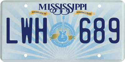MS license plate LWH689