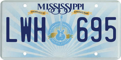 MS license plate LWH695