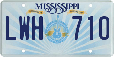 MS license plate LWH710