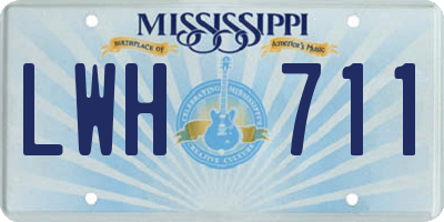 MS license plate LWH711