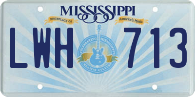 MS license plate LWH713