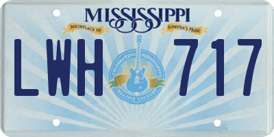 MS license plate LWH717