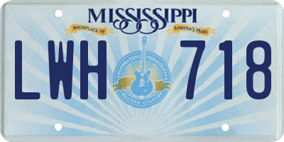 MS license plate LWH718
