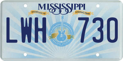 MS license plate LWH730