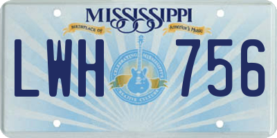 MS license plate LWH756