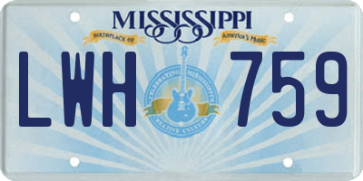 MS license plate LWH759