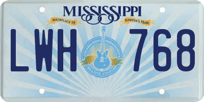 MS license plate LWH768